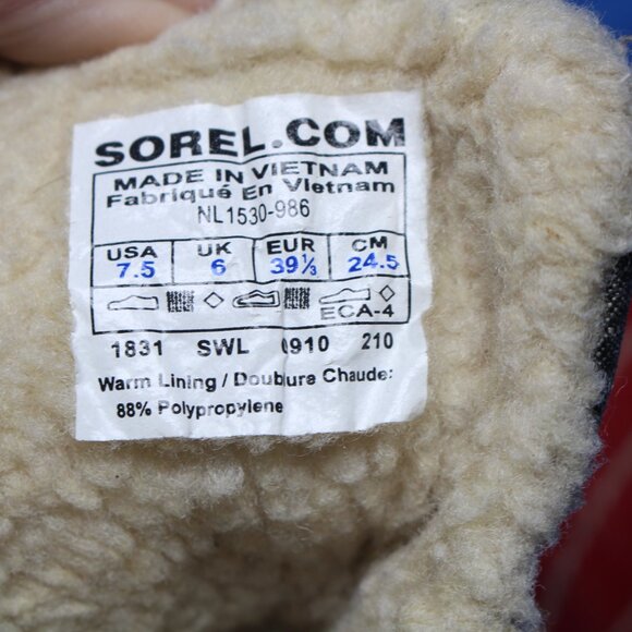 Sorel Tivoli Women's Red Waterproof Boots NL1530-986 US Size 7.5 - Picture 11 of 11